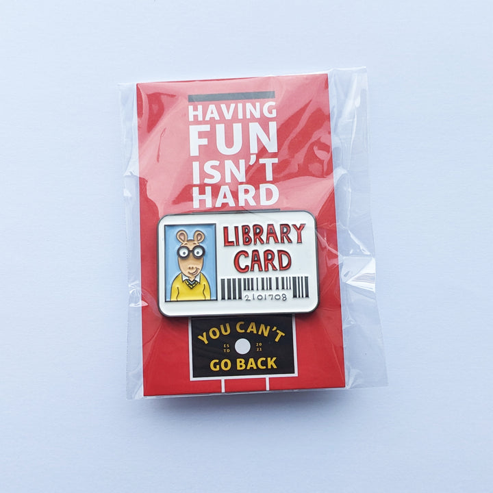 Arthur Library Card Enamel Pin Bagged